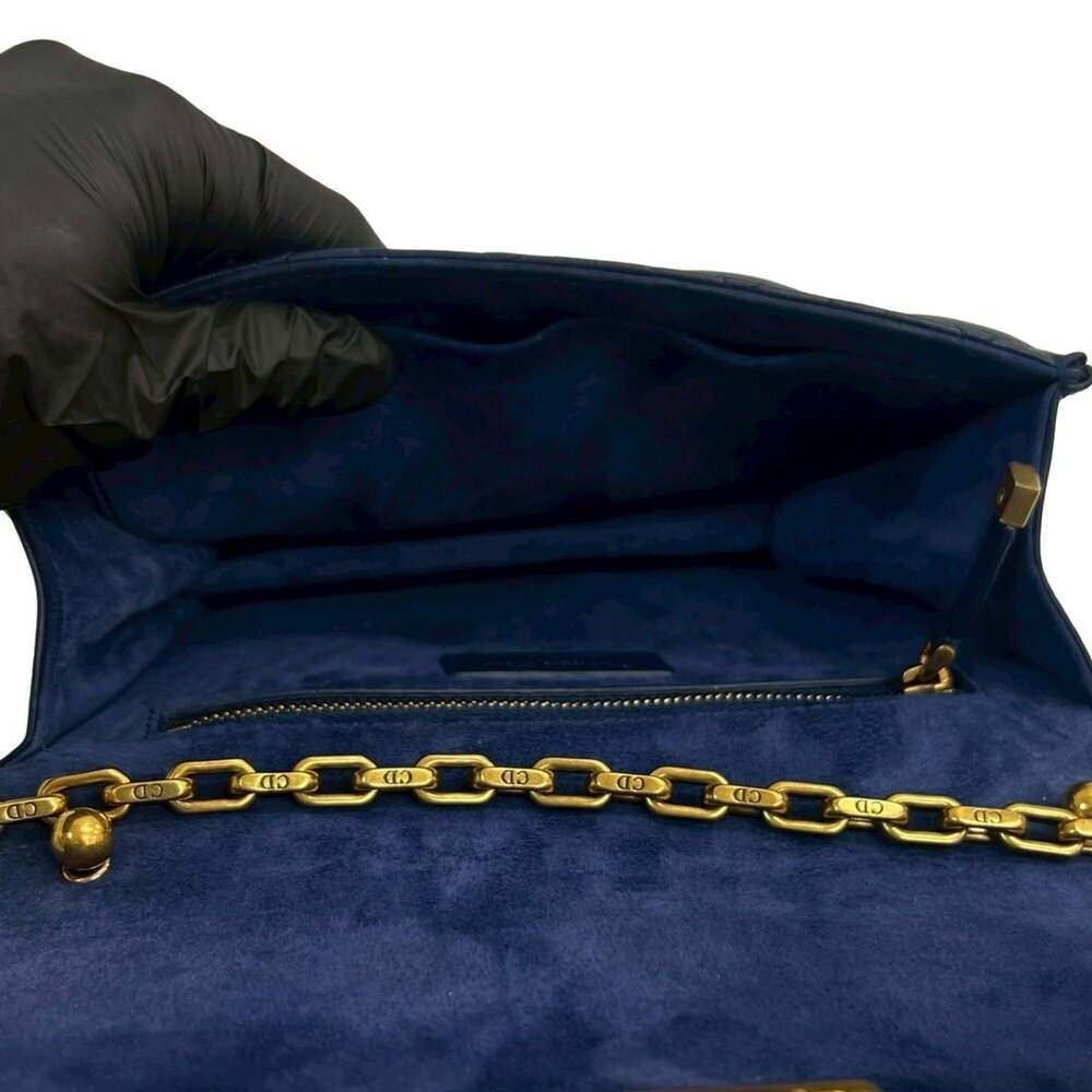 CHRISTIAN DIOR Blue Leather Shoulder Bag - Picture 9 of 9